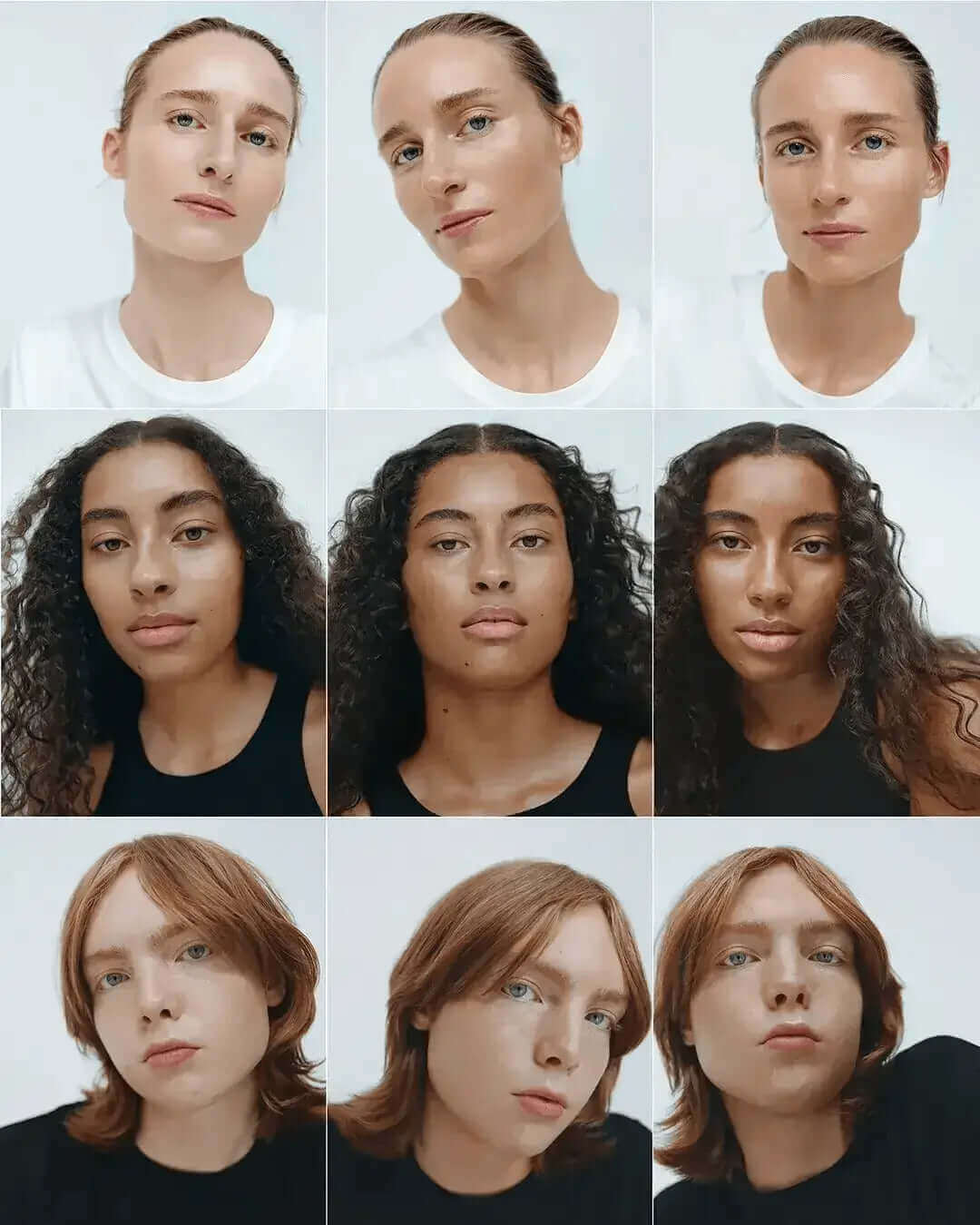 Diverse models showcasing natural beauty with a flawless appearance, highlighting the effectiveness of COMIS nanotechnology spray.