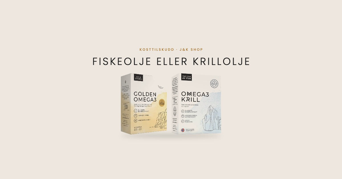 Fiskeolje eller krillolje: Golden Omega3 fiskeolje og Omega3 Krill fra Aarja Health hos J&K Shop
