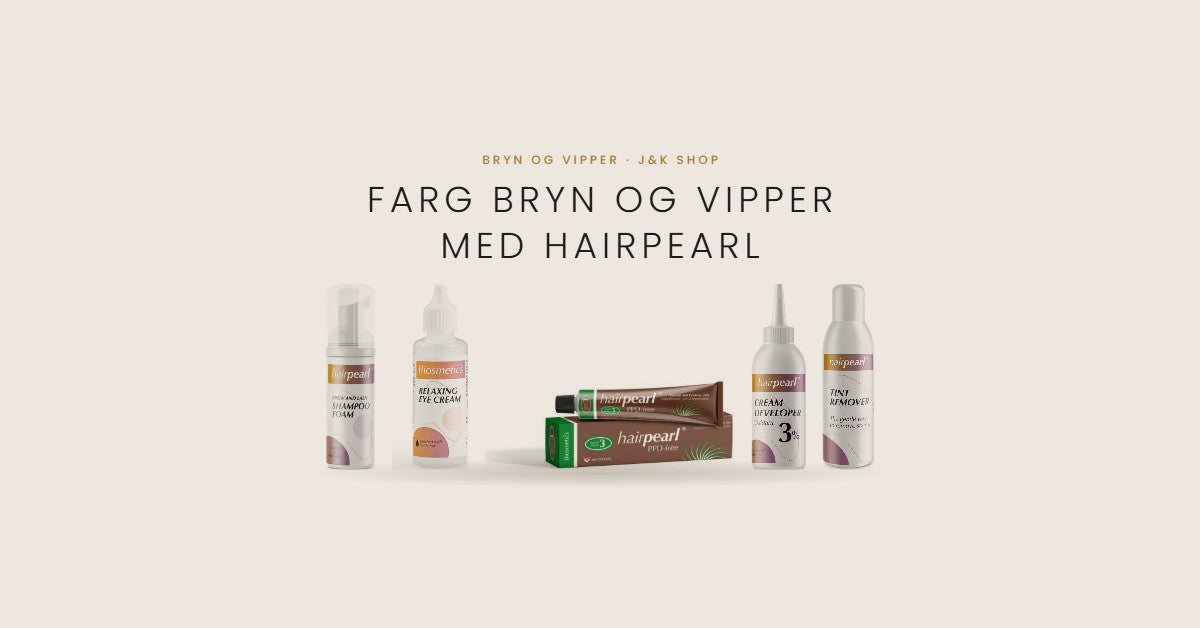 HairPearl Shampoo Foam, Relaxing Eye Cream, PPD-fri farge, Cream Developer 3 % og Tint Remover