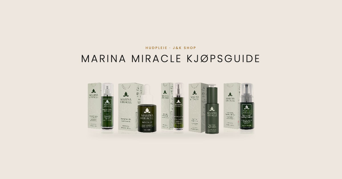 Marina Miracle kjøpsguide: Sweet Creamy Oil Cleanser, Herbal Face Oil, Acai Hydra Cream, nattserum og Fresh Silky Foaming Cleanser