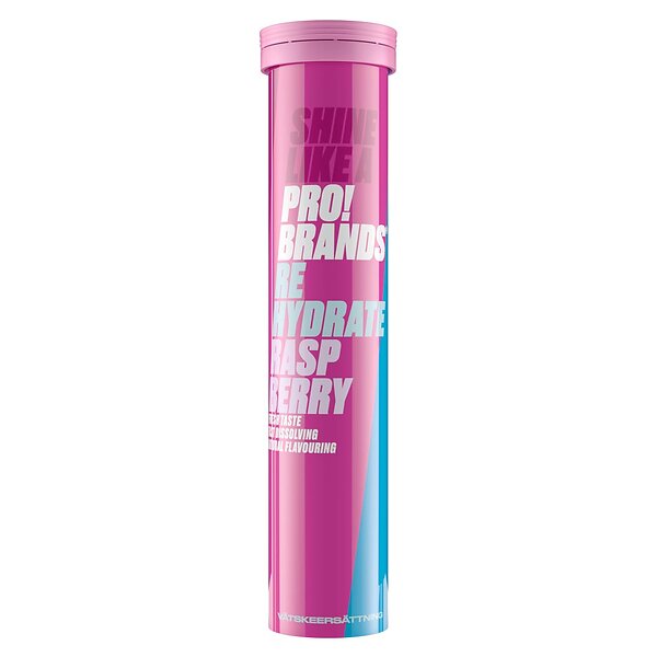 Pro!Brands Rehydrate Effervescent, 20 tabs x 12 stk, Raspberry