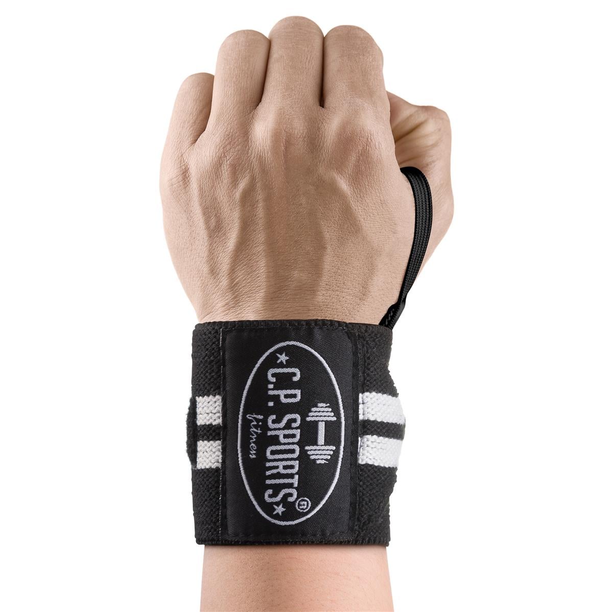 C.P. Sports Wrist Wraps 30 cm Svart/Hvit håndleddsstøtte