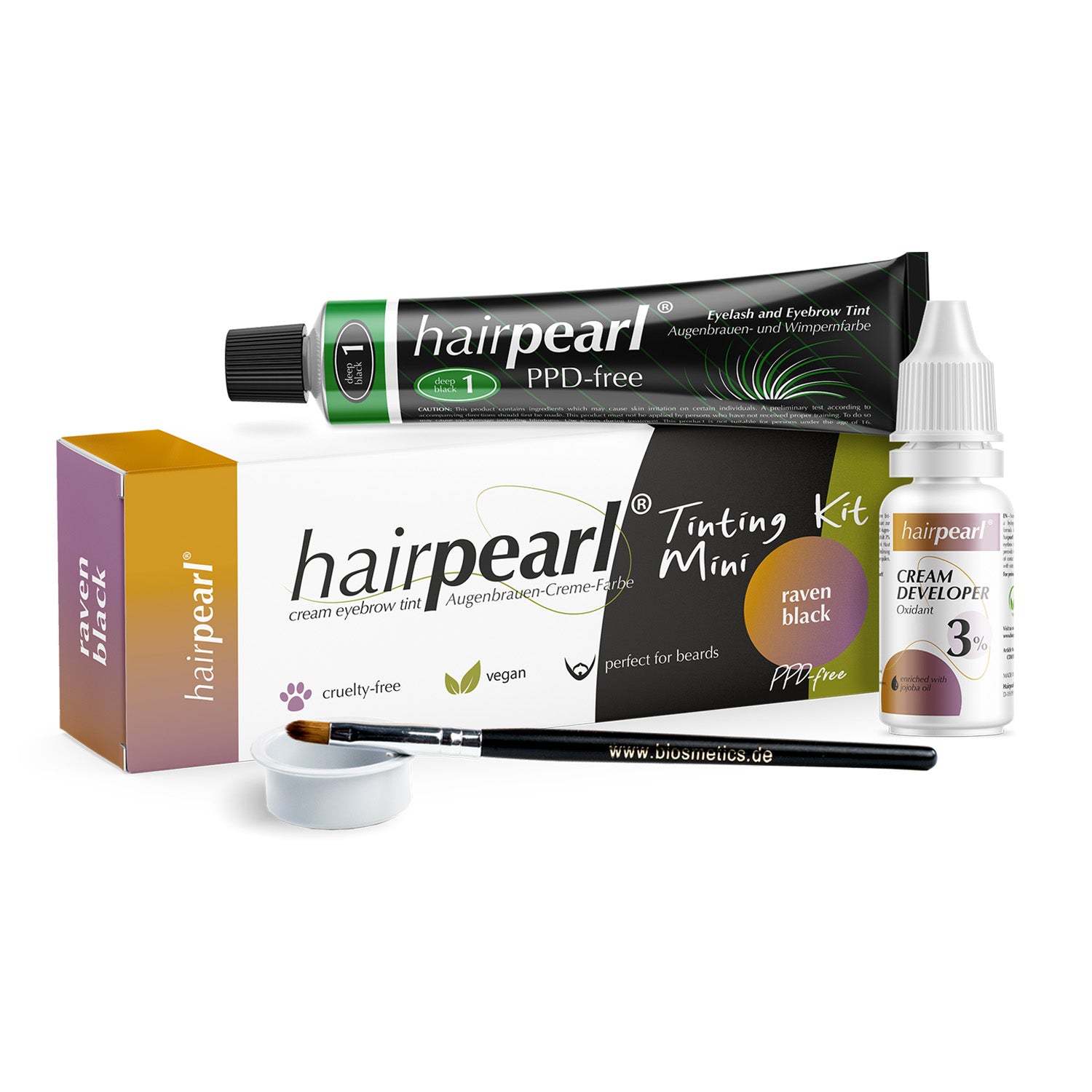 Hairpearl Bryn- og Vippefarge Mini-Kit