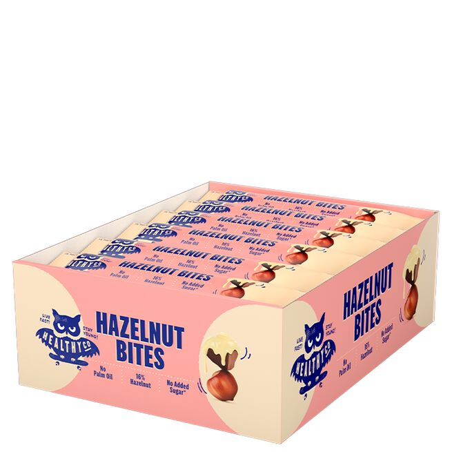 24 x HealthyCo Hazelnut Bites 21g - Proteinbarer - JK-Shop