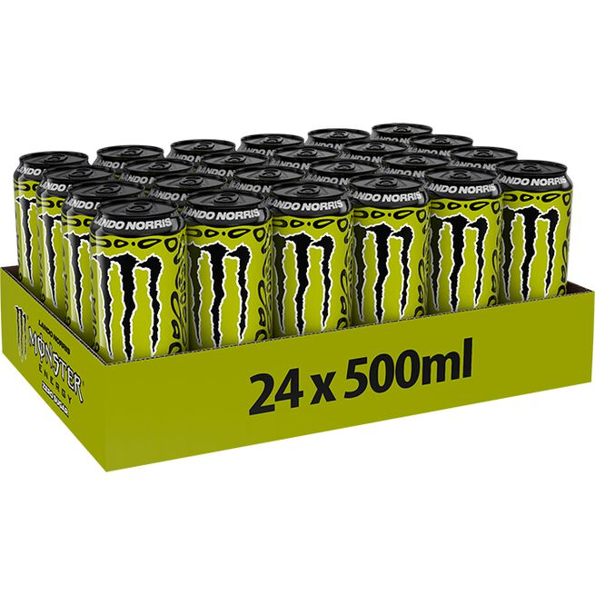 24 x Monster Energy Lando Norris Zero Sugar 500ml - Energi Drikke - JK-Shop