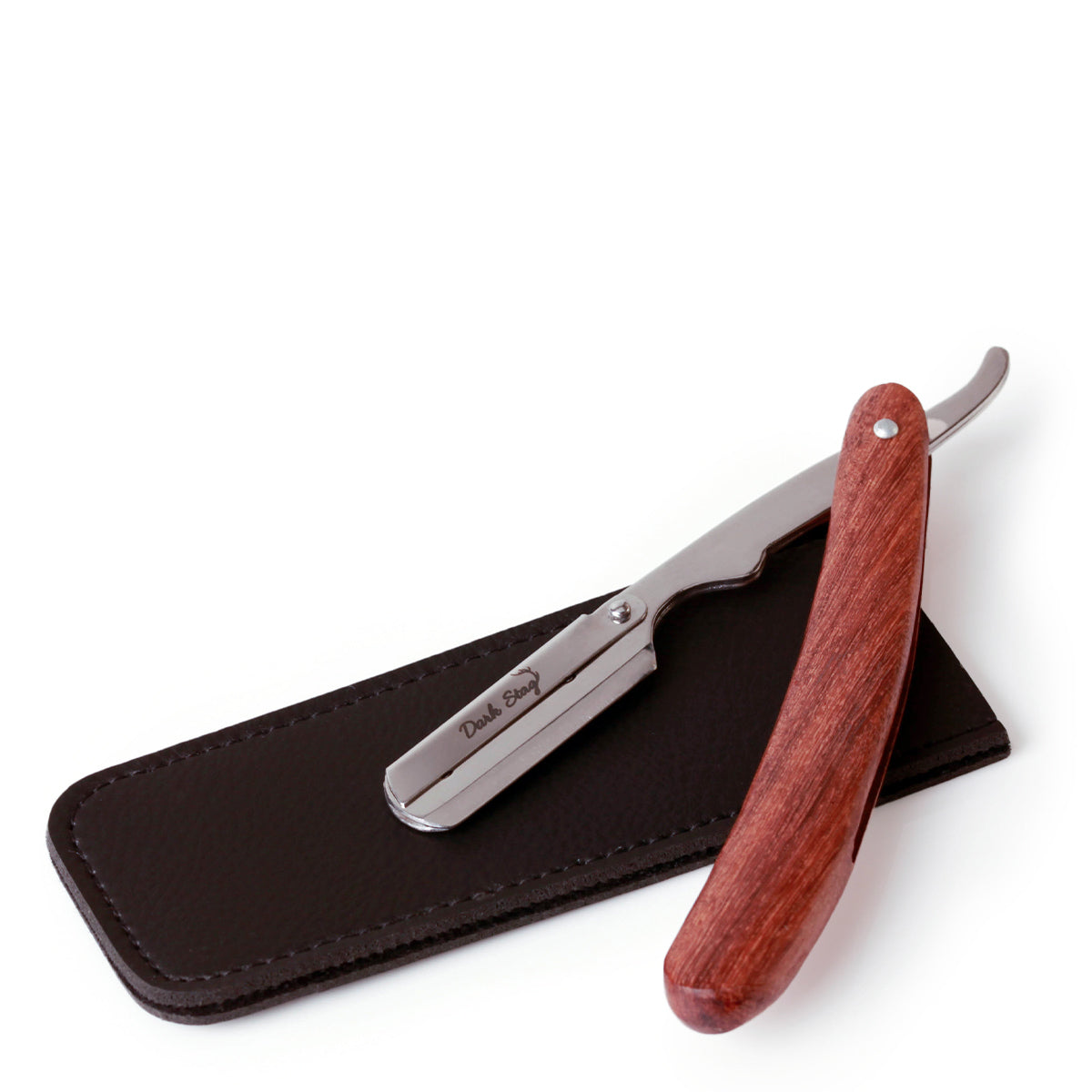 Dark Stag Straight Razor Wooden Handle