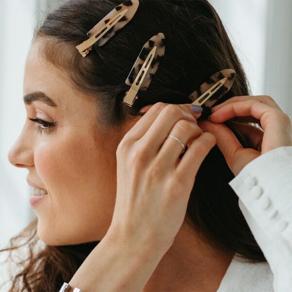 4-Set Of Make Up Clips, Tortoise & Black And White-Hårspenne-JKSHOP