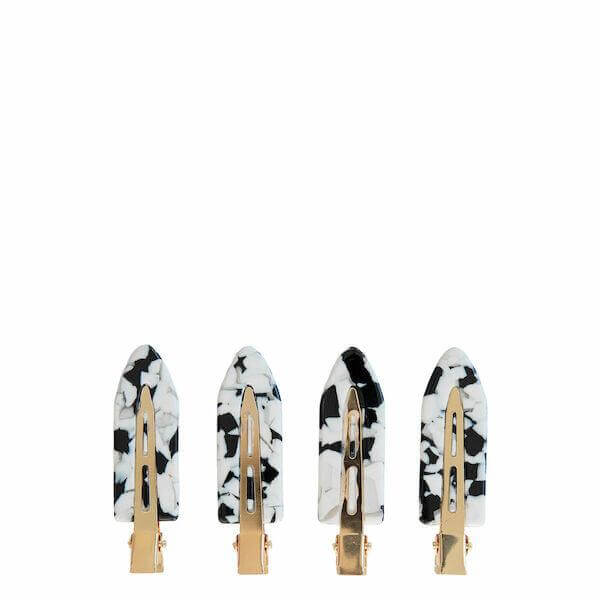 4-Set Of Make Up Clips, Tortoise & Black And White-Hårspenne-JKSHOP