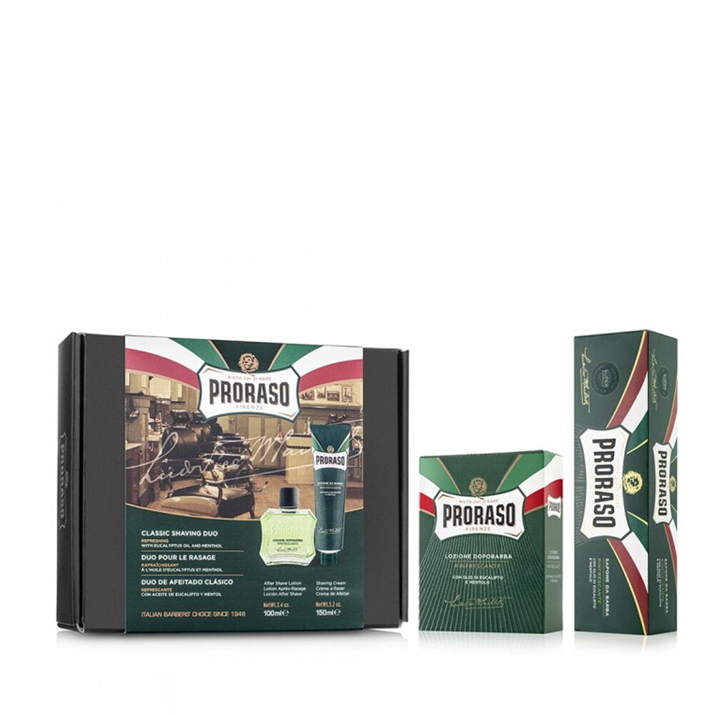 Proraso Duo Barberkrem og Aftershave Balm Refreshing - Barbersett - JK-Shop