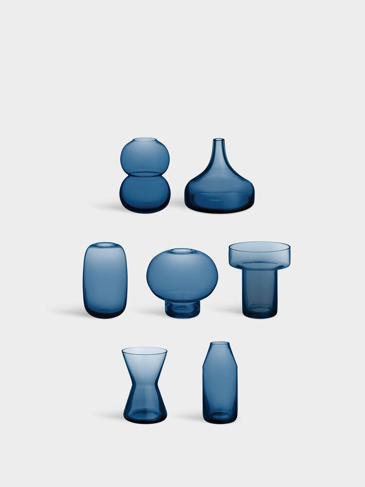 ORREFORS Midsummer Mini vaser midnattsblå 7-pack ltd 400