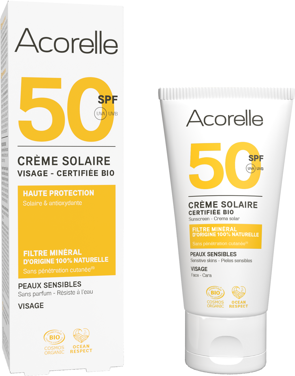 Acorelle Solkrem for Ansikt SPF 50 - Solkrem - JK-Shop