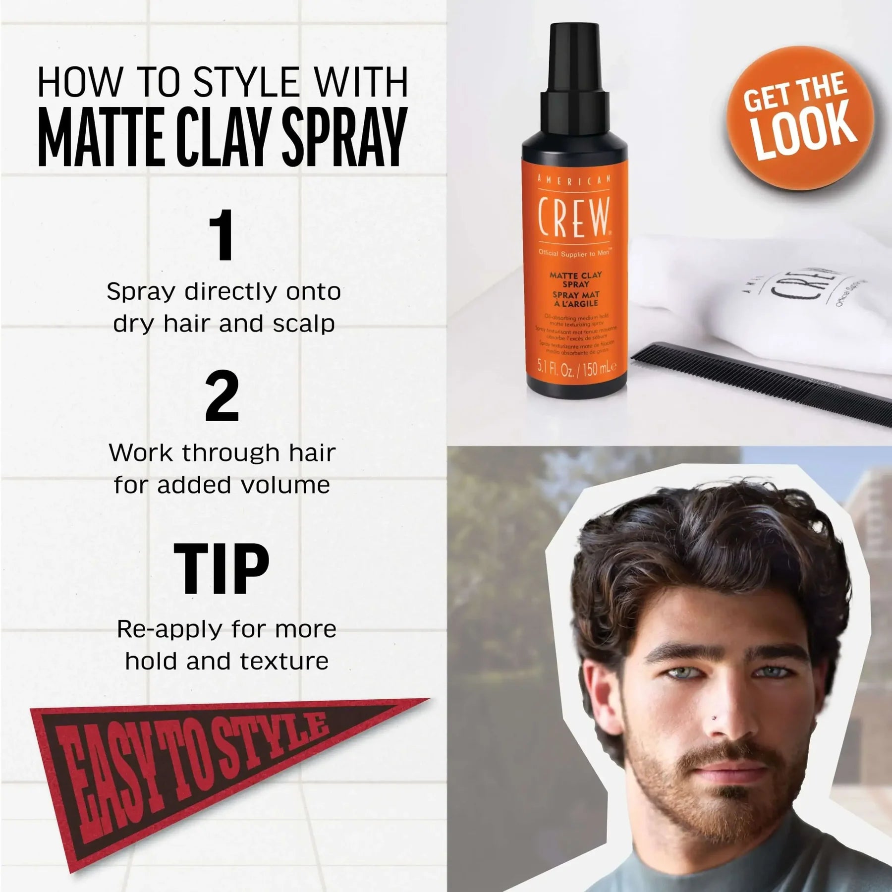 American Crew Matte Clay Spray - Stylingspray - JK-Shop