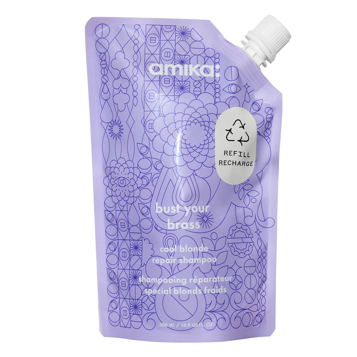 Amika Bust Your Brass Cool Blonde Repair Shampoo 60ml-Sjampo-JKSHOP