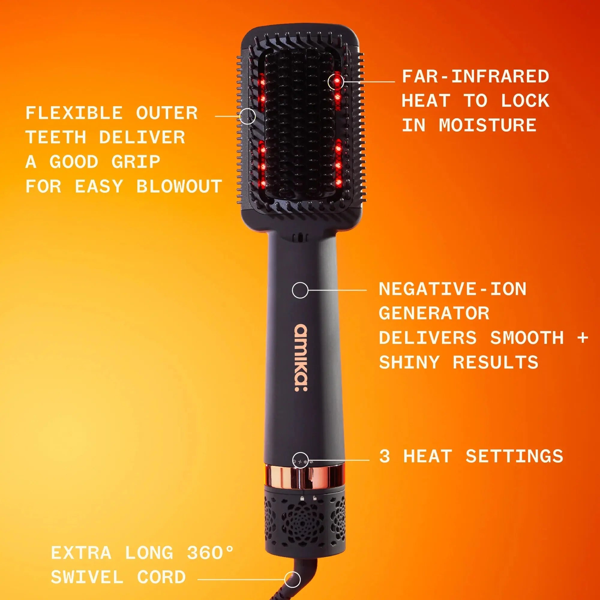 Amika Double Agent 2-in-1 Straightening Blow Dryer Brush-Varmebørste-JKSHOP