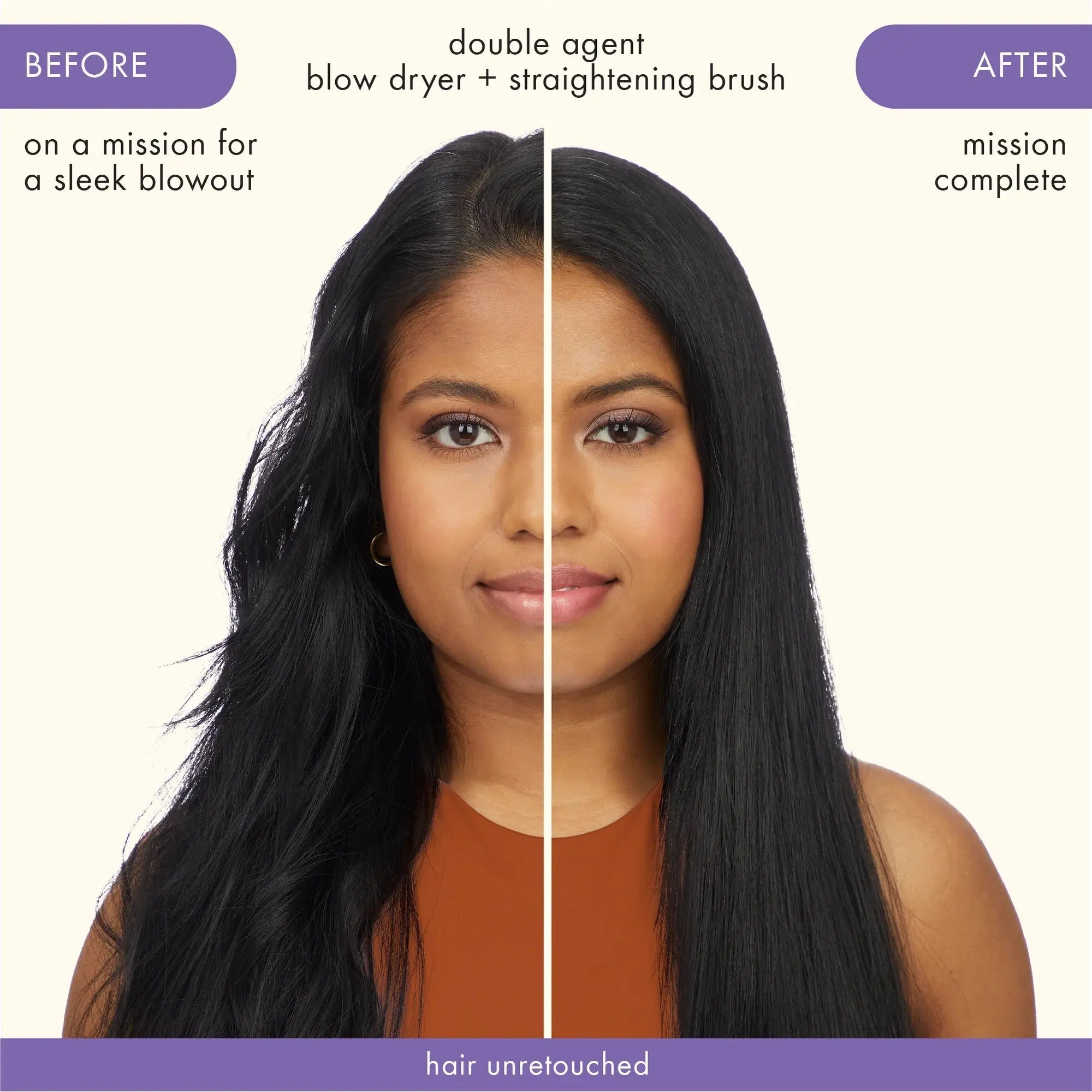 Amika Double Agent 2-in-1 Straightening Blow Dryer Brush-Varmebørste-JKSHOP