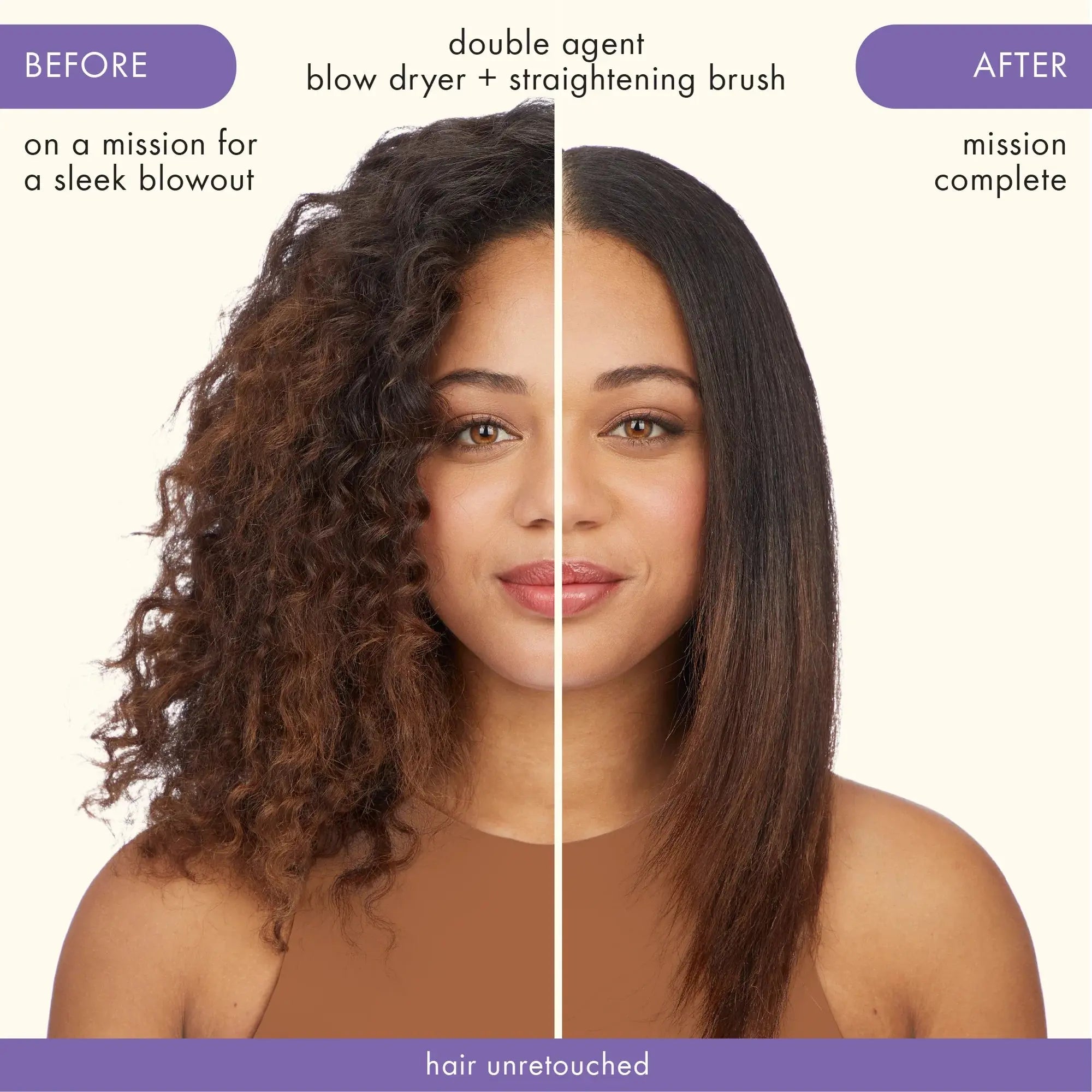 Amika Double Agent 2-in-1 Straightening Blow Dryer Brush-Varmebørste-JKSHOP