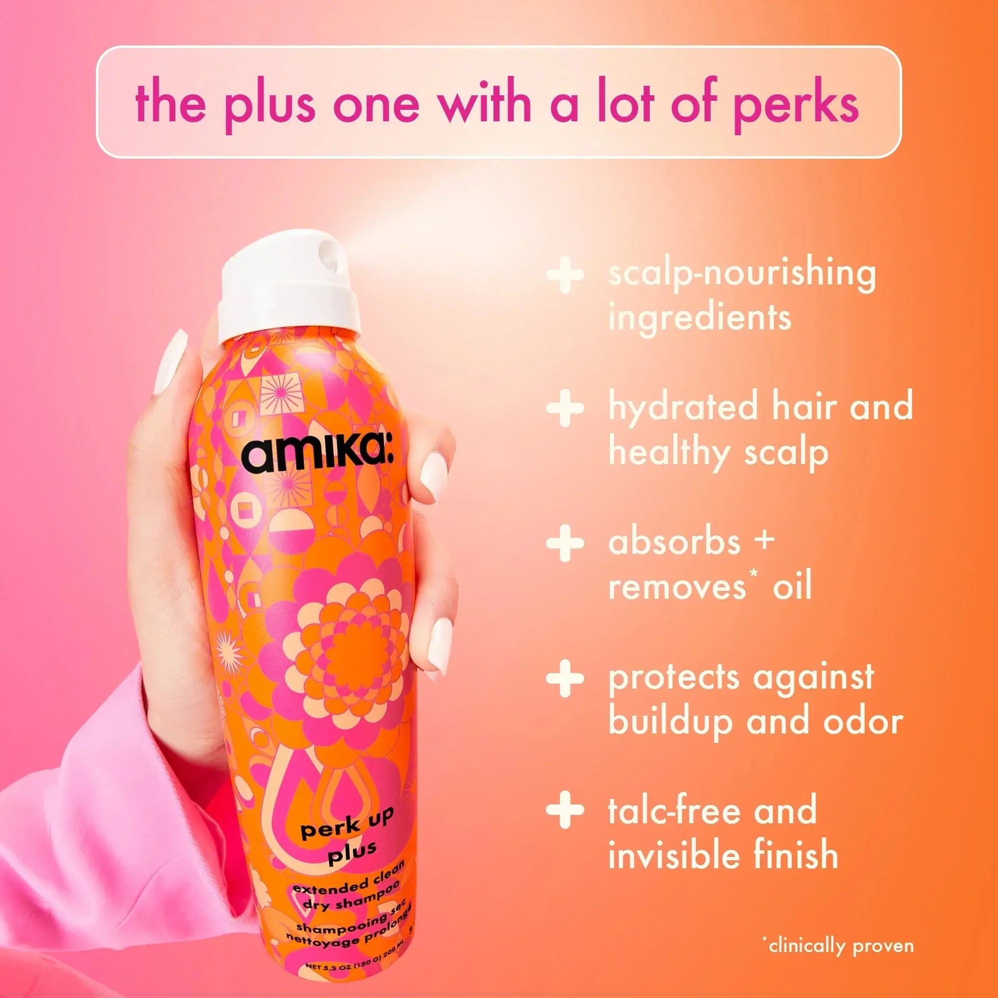Amika, Perk Up Plus Extended Clean Dry Shampoo 68ml-Sjampo-JKSHOP