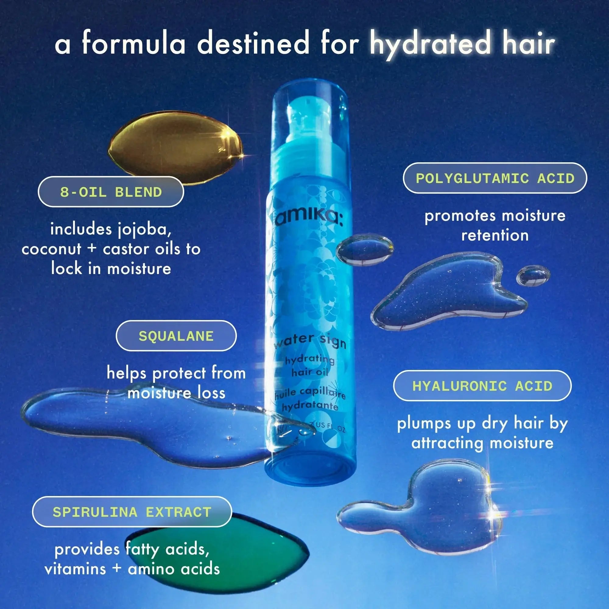 Amika Water Sign Hydrating Hair Oil-Hårolje-JKSHOP