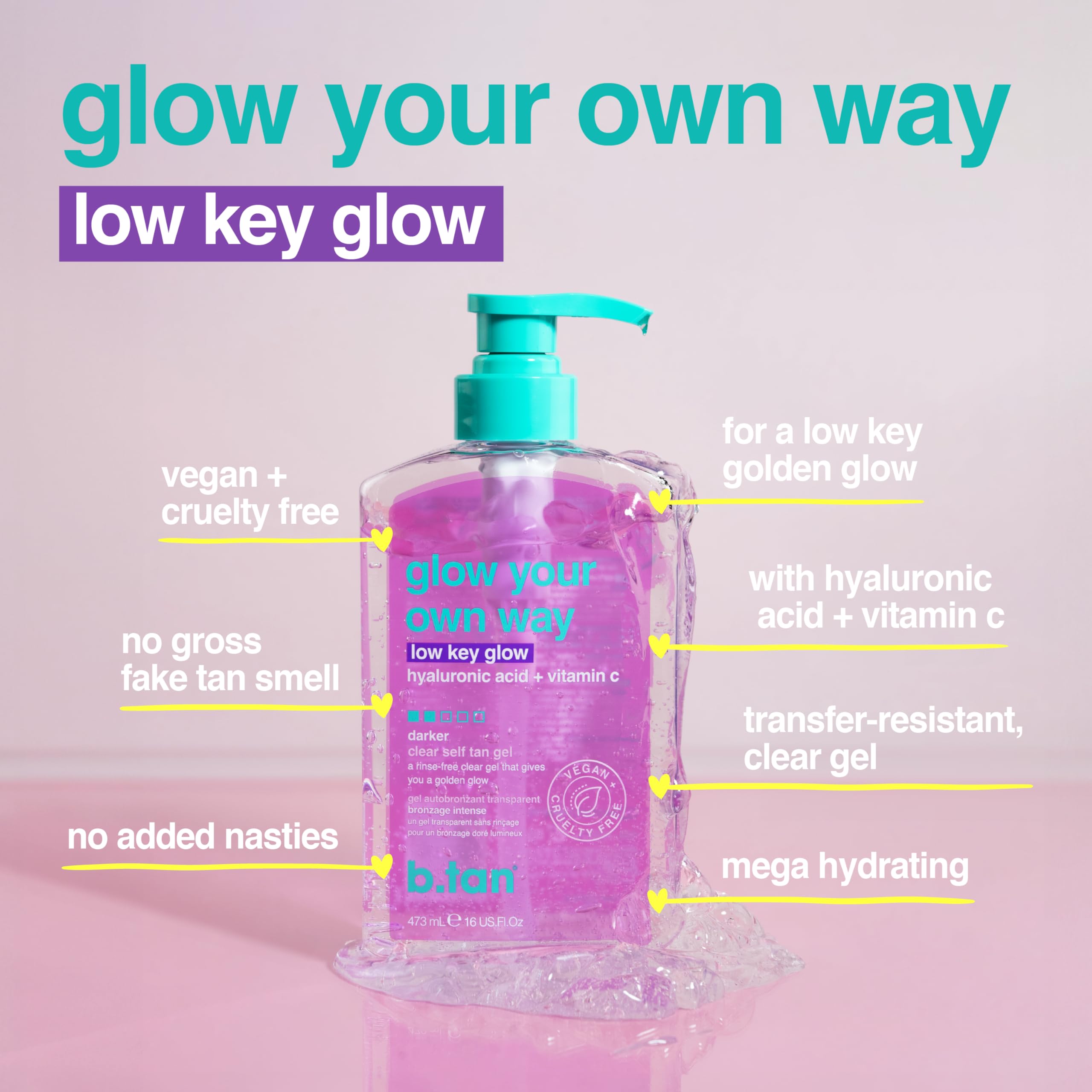 B.Tan Glow Your Own Way Low Key Glow - Self Tan Gel - Selvbruning - JK-Shop