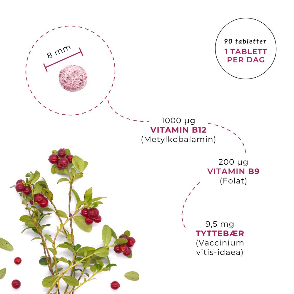 B12, B9 FOLAT & TYTTEBÆR - Vitaminer og kosttilskudd - JK-Shop