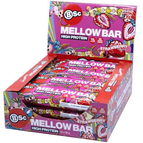 BSC Mellow Bar, 50g x 12stk, Strawberry