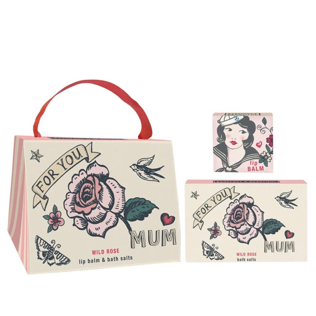 Barefoot & Beautiful, Gift Set Handbag Wild Rose-Hudpleiesett-JKSHOP