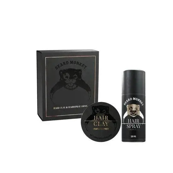 Beard Monkey Gift Set Hair Clay & Hairspray-Hårstylingsett-JKSHOP
