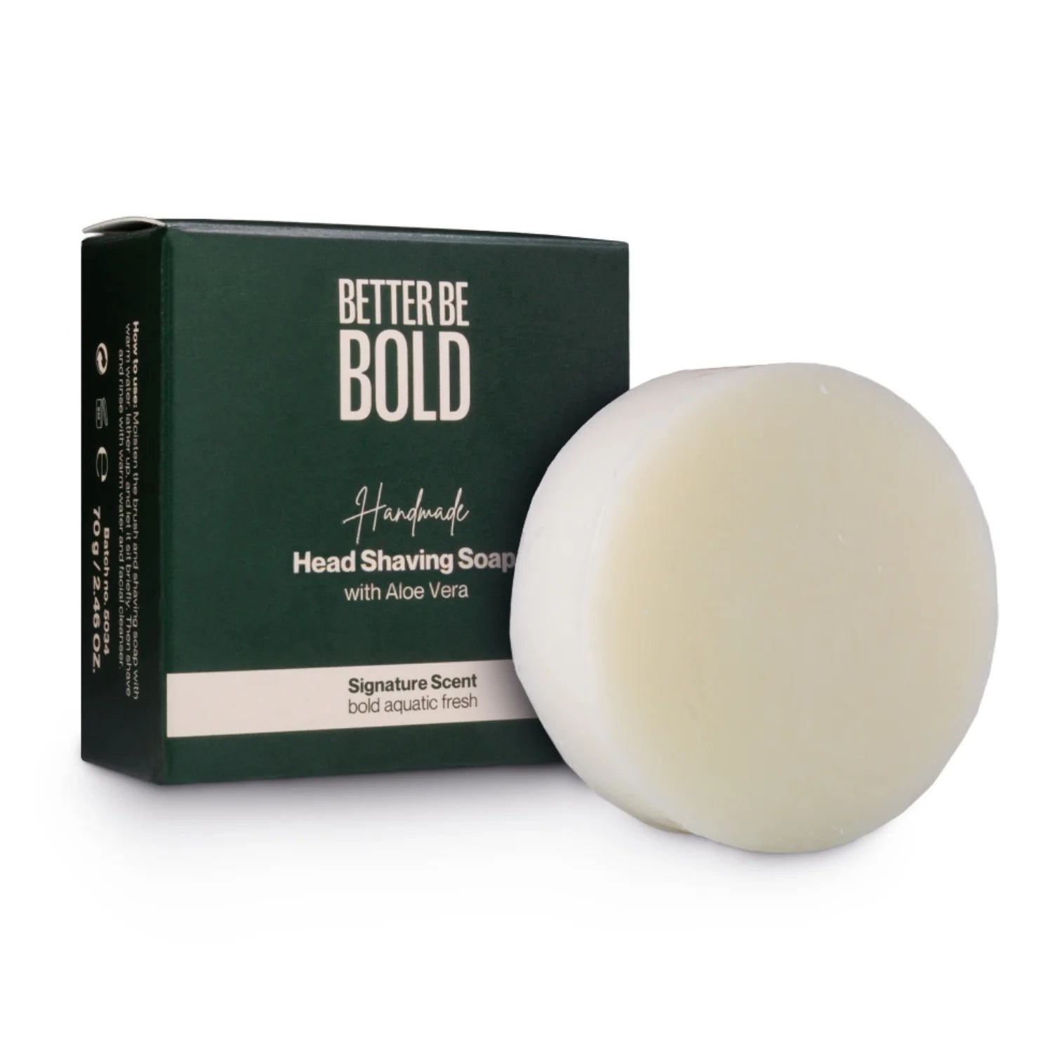 Better Be Bold Handmade bald head shaving soap with aloe vera 70g - Barbersåpe - JK-Shop