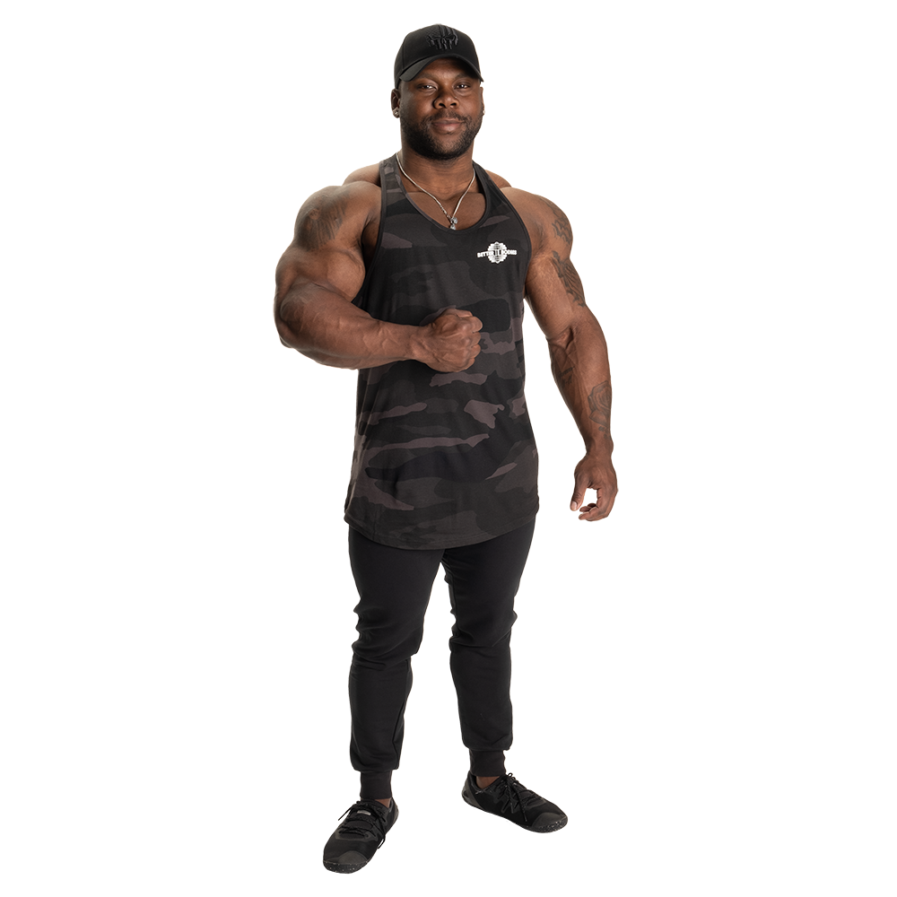 Better Bodies Essential T-back, Dark Camo V2, XL - Treningstrøyer - JK-Shop