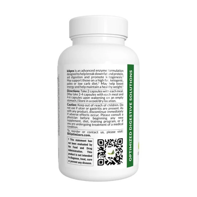 BiOptimizers - kApex® - Enzymer for keto (120 kapsler)
