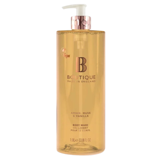 Boutique Body Wash 1l Amber, Musk & Vanilla - Kroppssåpe - JK-Shop