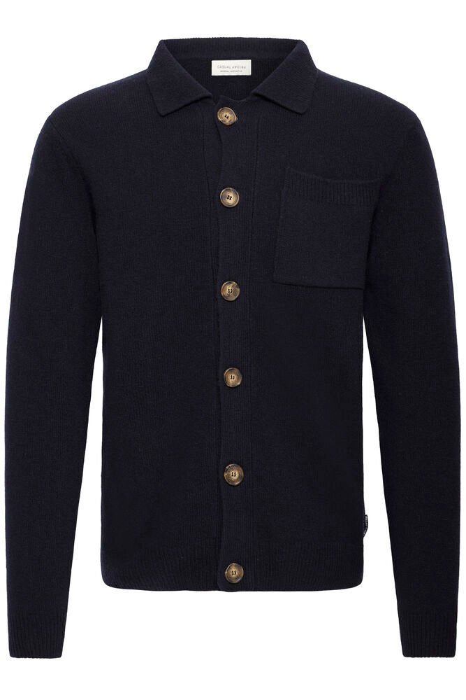 CASUAL FRIDAY, RIO LAMBSWOOL POLO CARDIGAN - Strikk - JK-Shop