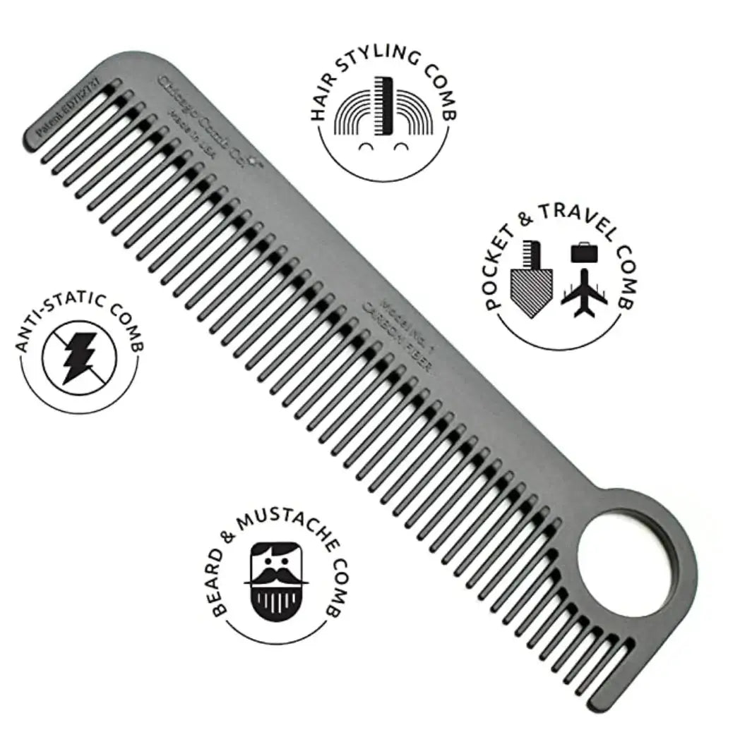 Chicago Comb, Model No. 1- Carbon Fiber-Hårkam-JKSHOP