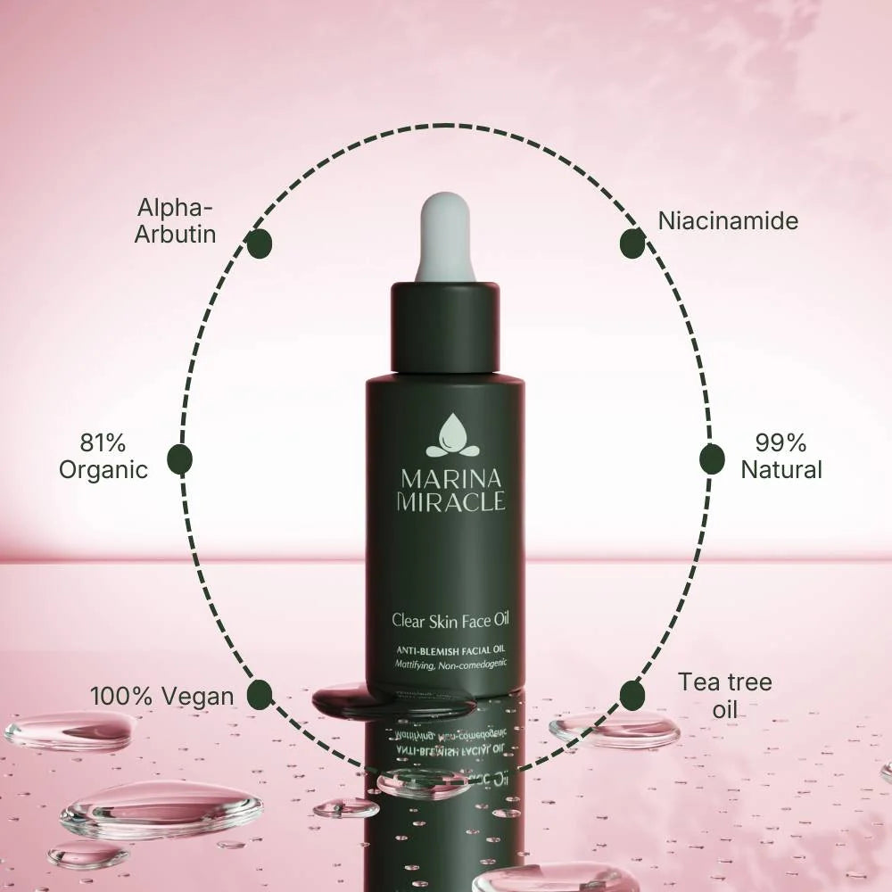 Marina Miracle, Clear Skin Face Oil 30ml (Før Ansiktsolje - Geranium)