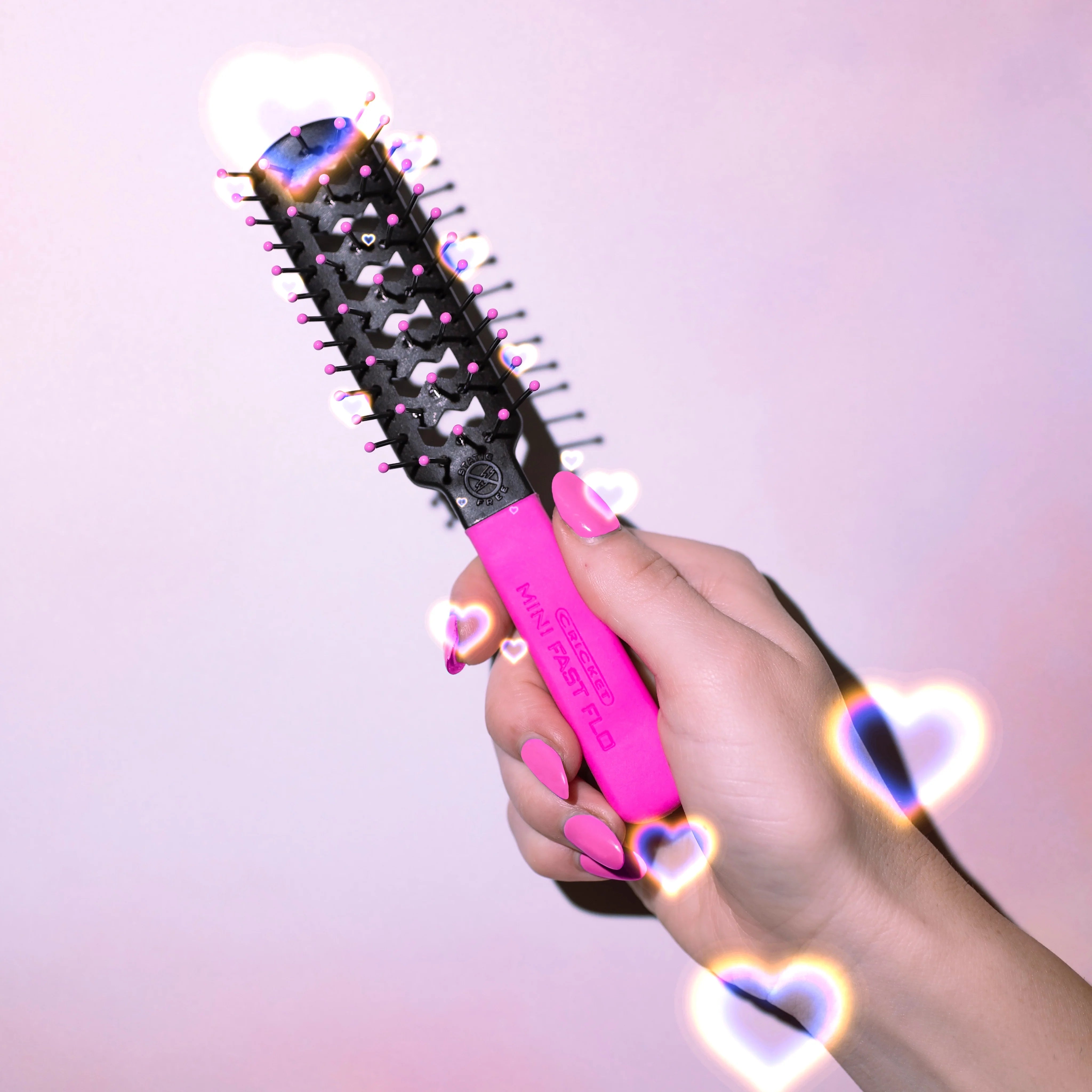 Cricket Static Free Pink Fast Flo børste Pink-182 - Hårbørste - JK-Shop