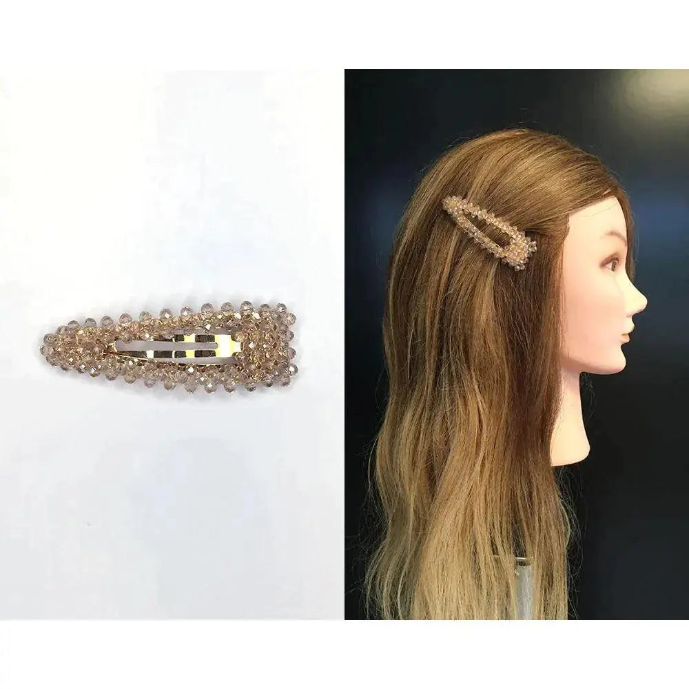 Crystal Clip Triangle Gold-Hårspenne-JKSHOP