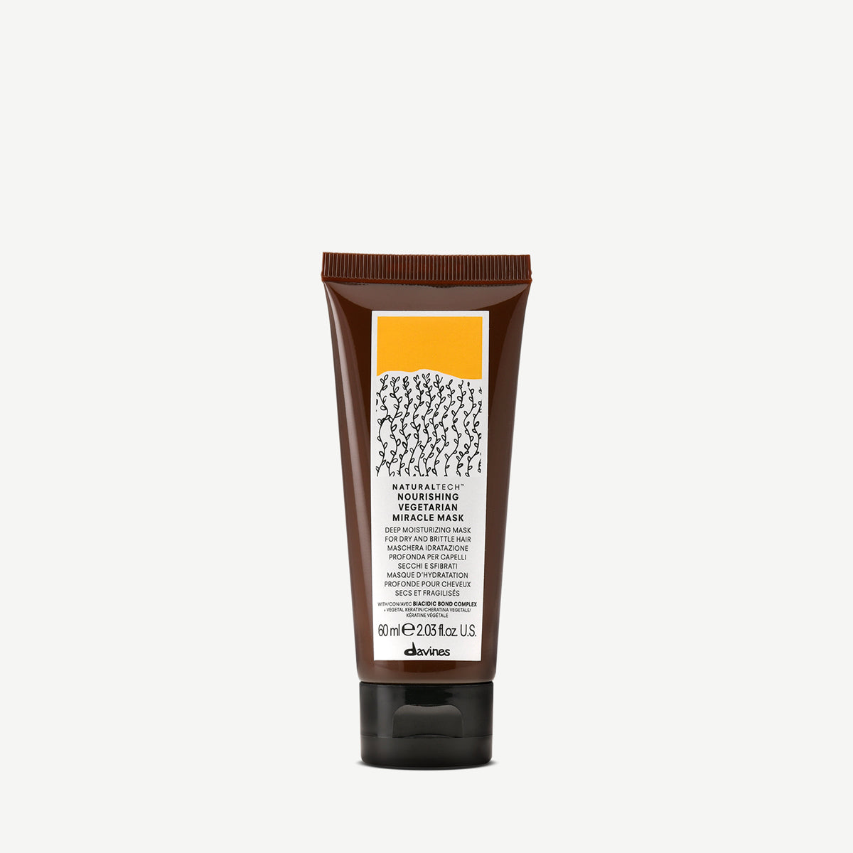 Davines Natural Tech Nourishing Vegetarian Miracle Mask 60 ml, fuktgivende hårmaske for tørt og tykt hår