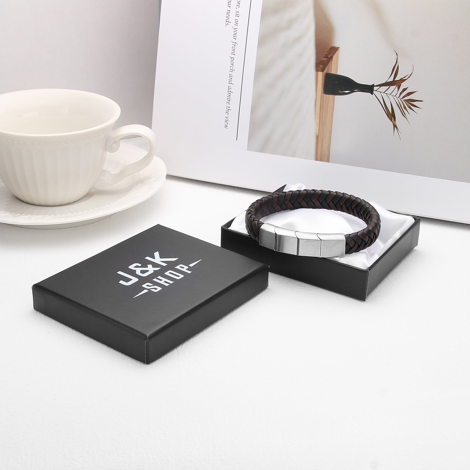 DualTone Magnetico - Flettet Lærarmbånd - Armbånd - JK-Shop