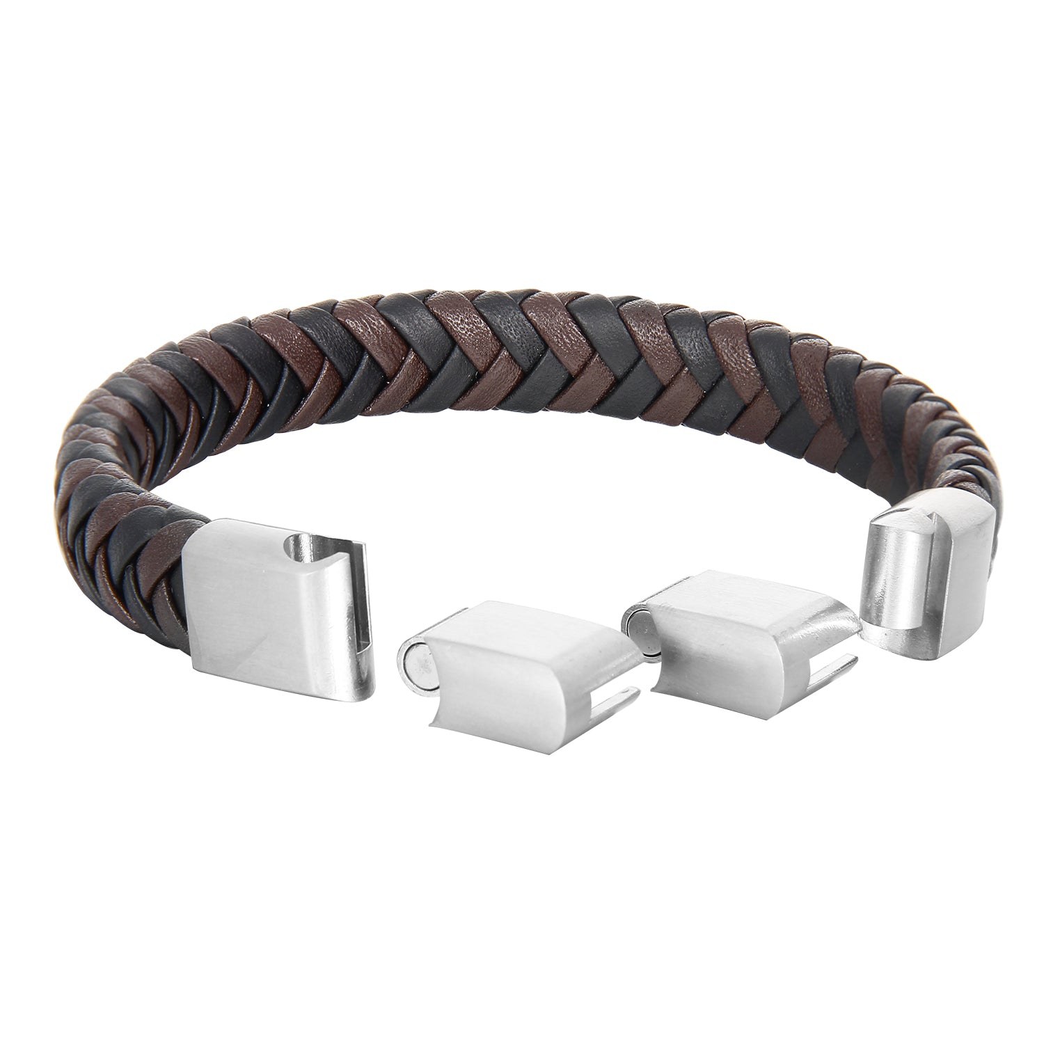 DualTone Magnetico - Flettet Lærarmbånd - Armbånd - JK-Shop