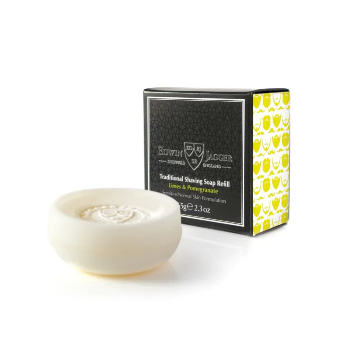 Edwin Jagger Natural Traditional shaving soap, Limes & Pomegranate, 65g - Barbersåpe - JK-Shop