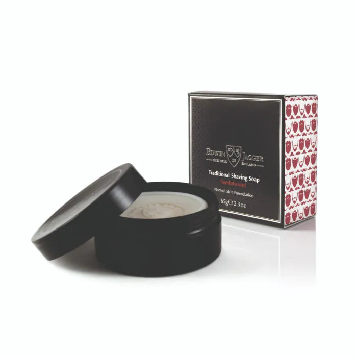 Edwin Jagger Natural Traditional shaving soap, Sandalwood, 65g in travel container - Barberkrem - JK-Shop