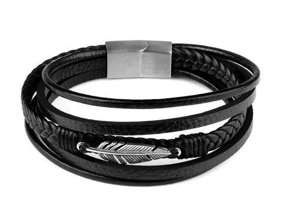 Ekte lær bladfjærarmbånd-Armbånd-JKSHOP