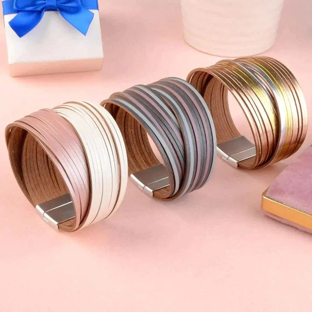 Flerlags armbånd i skinn-Armbånd-JKSHOP