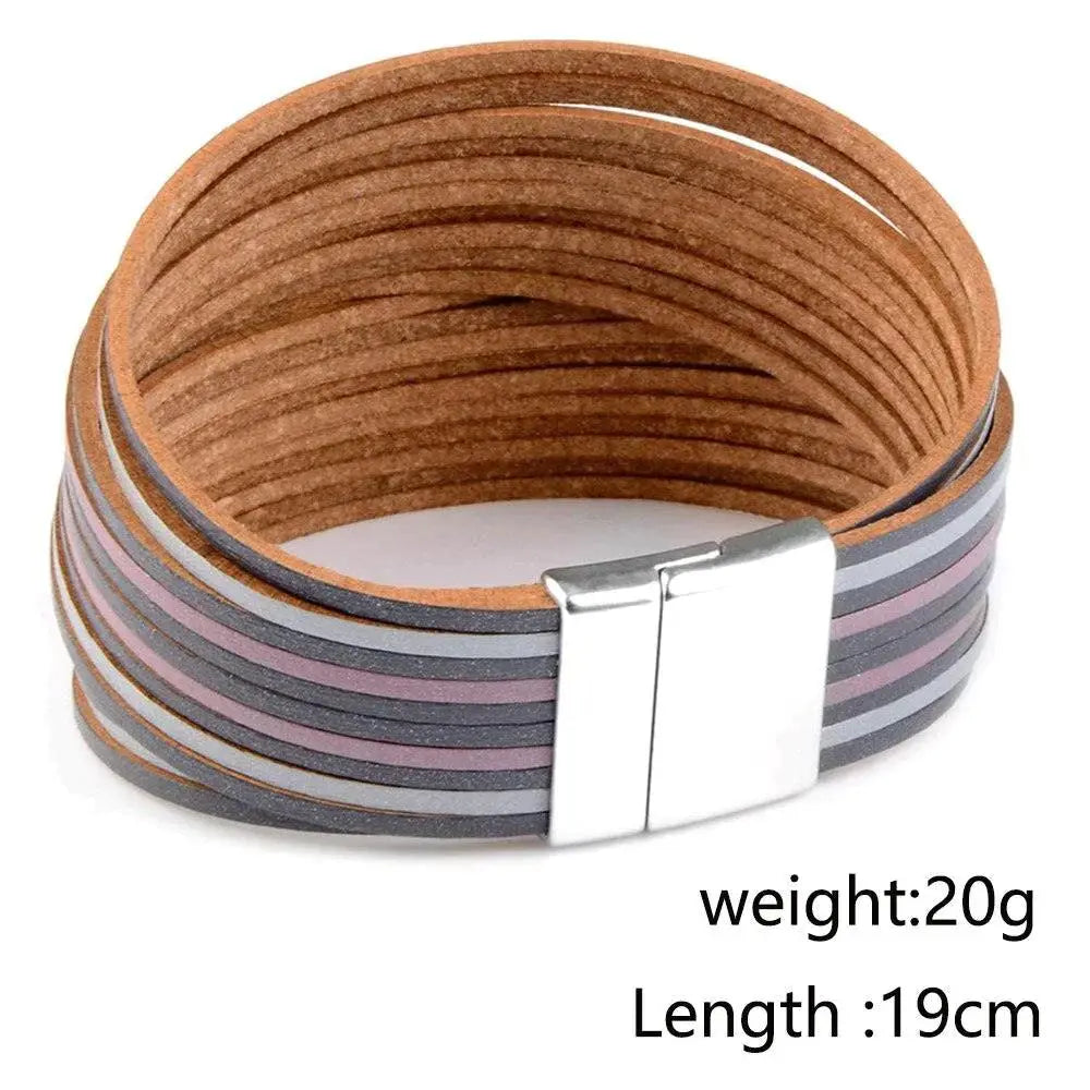 Flerlags armbånd i skinn-Armbånd-JKSHOP