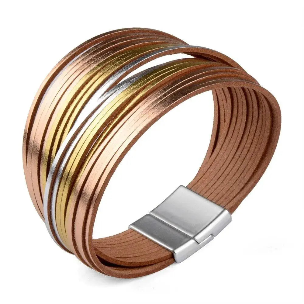 Flerlags armbånd i skinn-Armbånd-JKSHOP