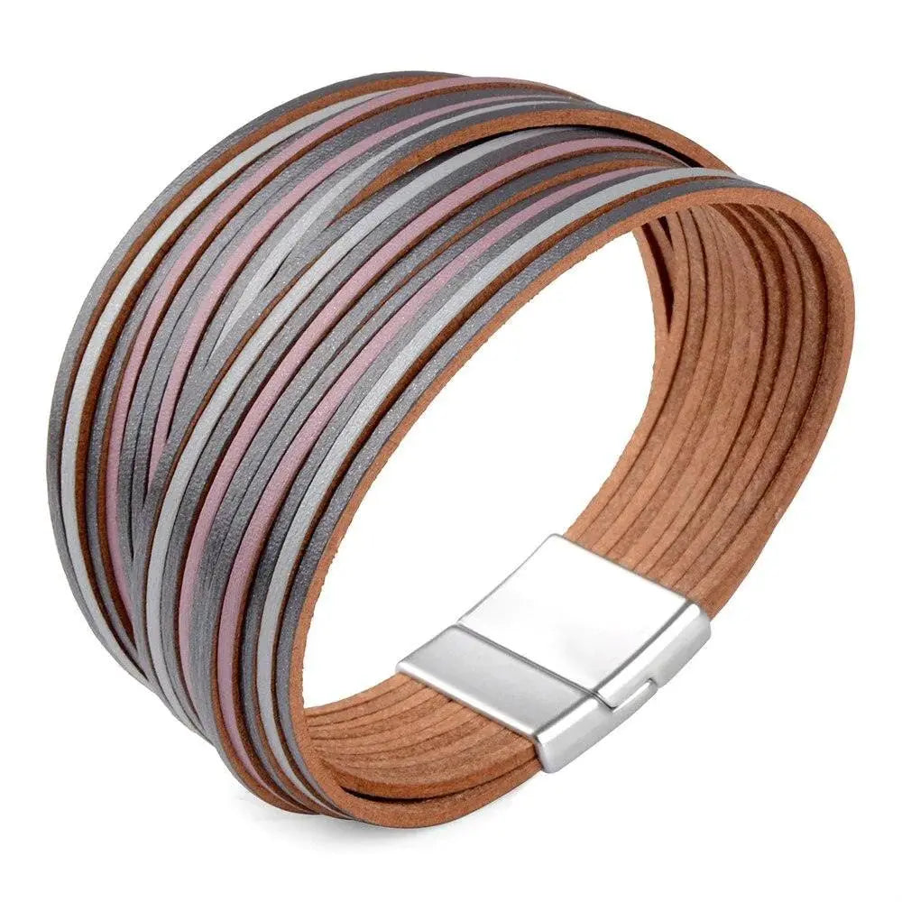 Flerlags armbånd i skinn-Armbånd-JKSHOP