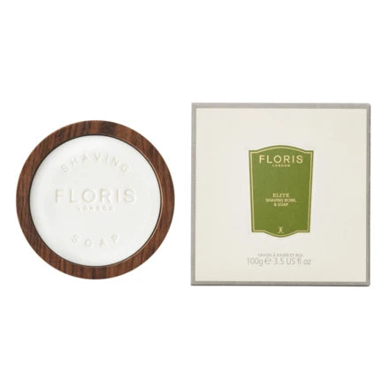 Floris Elite Barbersæbe i træskål 100 gr. - Barbersåpe - JK-Shop