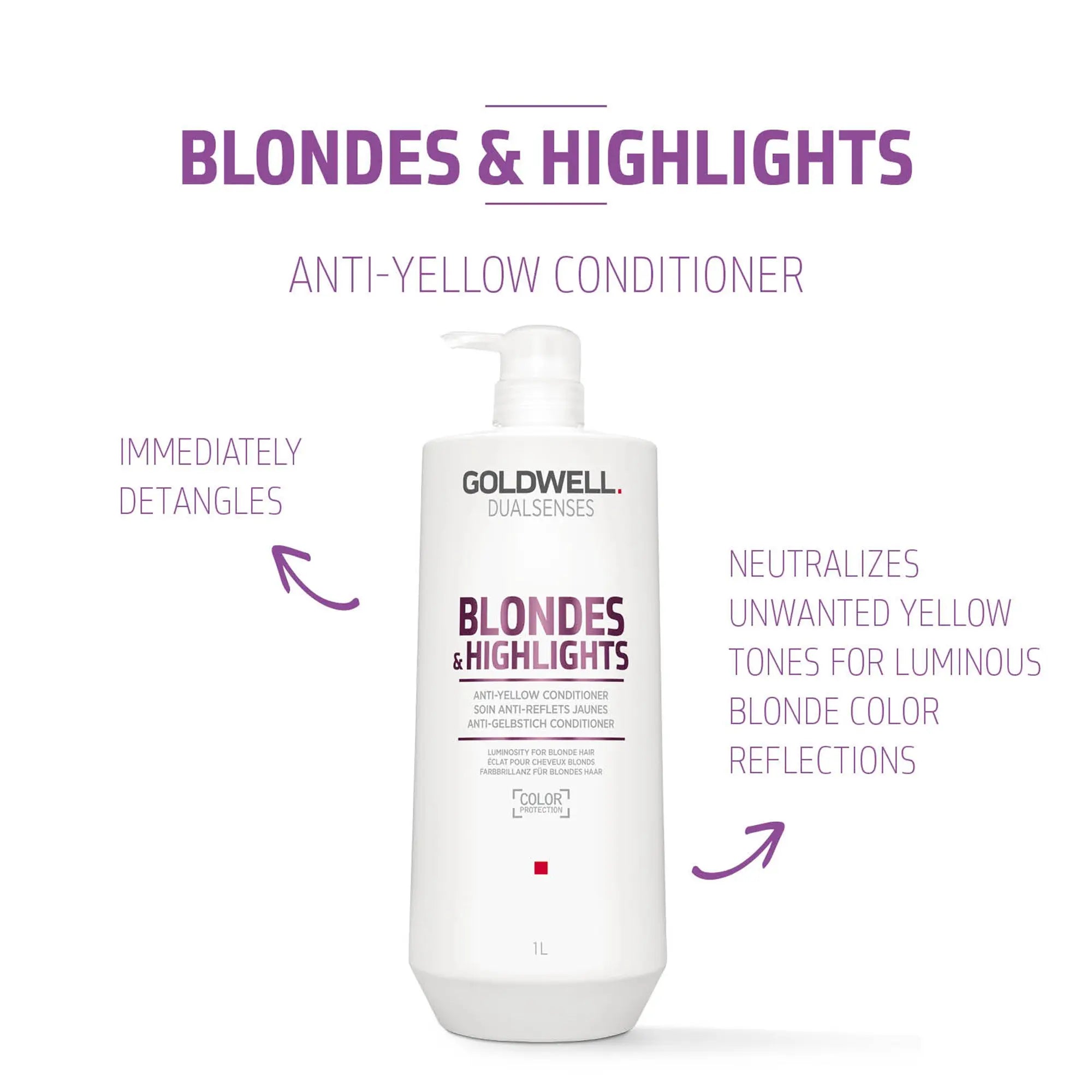 Goldwell Dualsenses Blondes & Highlights Anti-Yellow Conditioner 1000ml - Balsam - JK-Shop