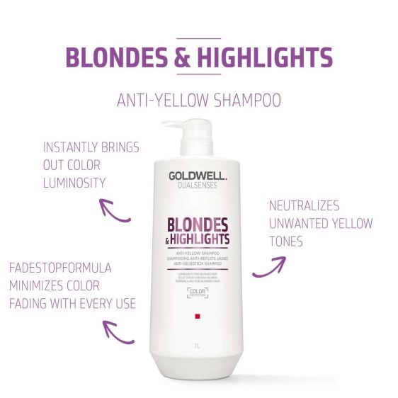 Goldwell Dualsenses Blondes & Highlights Anti-Yellow Shampoo 1000ml - Sjampo - JK-Shop