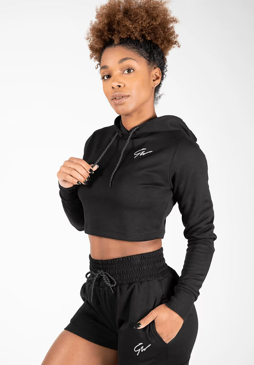 Gorilla Wera Pixley Crop Top Hoodie, Black, L - Hoodie dame - JK-Shop